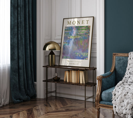 Claude Monet Exhibition Poster, Water lilies Claude Monet, Monet Exhibition Print, Monet Floral Print, Landscape wall art, Vintage Decor