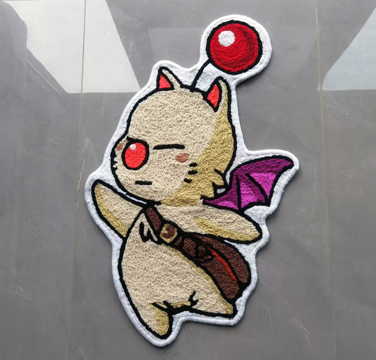 FINAL FANTASY Moogle Rug,Knitting Handmade Non-slip Area Rug Home Decor