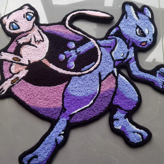 Mewtwo Rug,Mew Knitting Handmade Non-slip Area Rug Home Decor