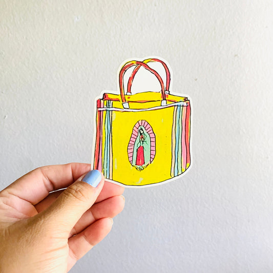 Virgen Shopper | Vinyl Sticker Decal | Waterproof Weatherproof | Latina Art Stickers
