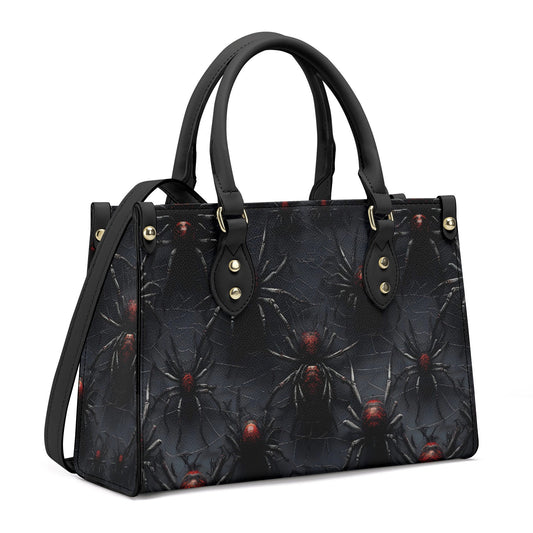 Scary Black Tarantula Handbag, Dark Goth Witchy Purse, Dark Cottagecore Bag, Organized Goblincore Bag, Vegan Leather Dark Nature Handbag