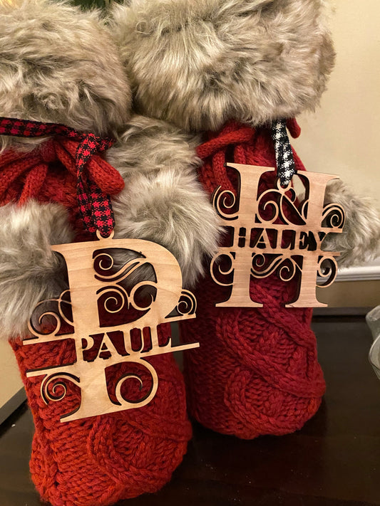 Personalized Laser Cut Monogrammed Ornament | Custom Christmas Ornament | Wooden Holiday Decoration | Unique Holiday Keepsake Gift |