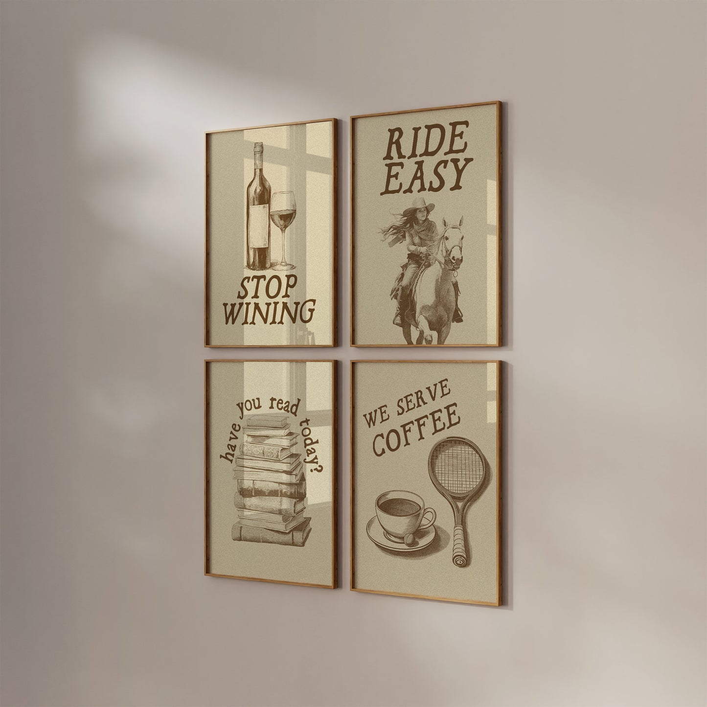 Stop Wining Wine Print: Retro Kitchen Wall Art