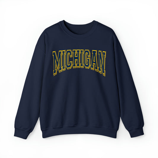 Michigan University Football Sweatshirt, Retro Sports Fan Shirt, Game Day Gift Tee, Michigan Mascot Sweatshirt, Michigan Football Fan Shirt