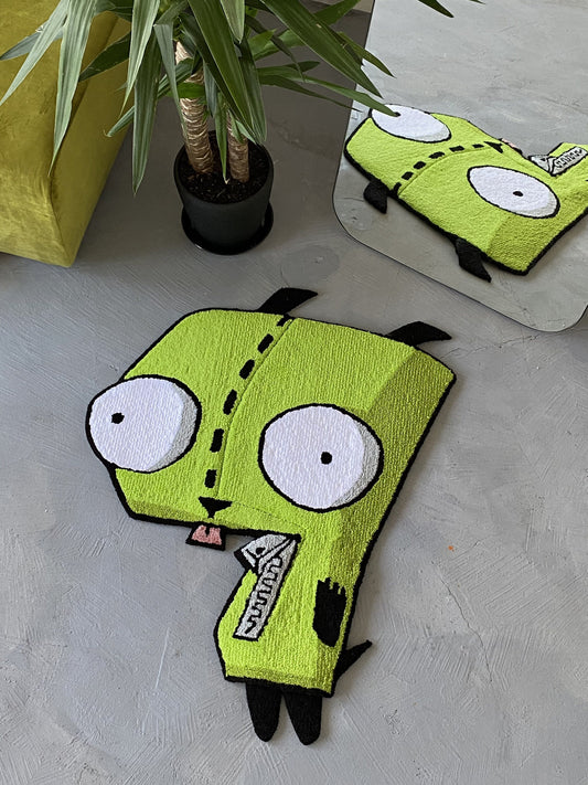Transforming Cartoon character, Custom Cartoon Invader Rug - Handcrafted Sci-Fi Tribute, non-slip rug, Alien custom rug