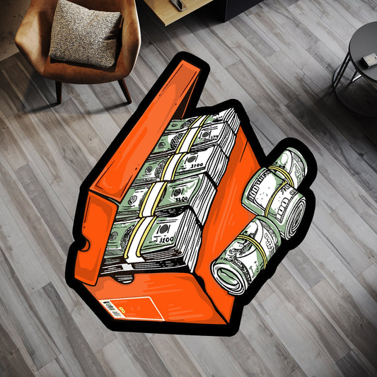 Money Box Rug: Modern Dollar Bill Design