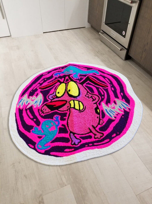Courage the Cowardly Dog Floor Mat Washable Area Rugs Living Room Wool Carpet