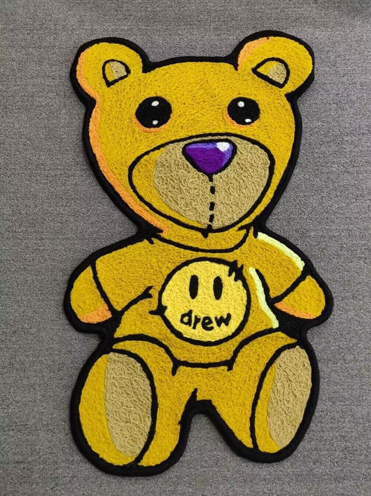 Drew House Theodore Bear Floor Mat Washable Area Runner Rugs Living Room Carpets