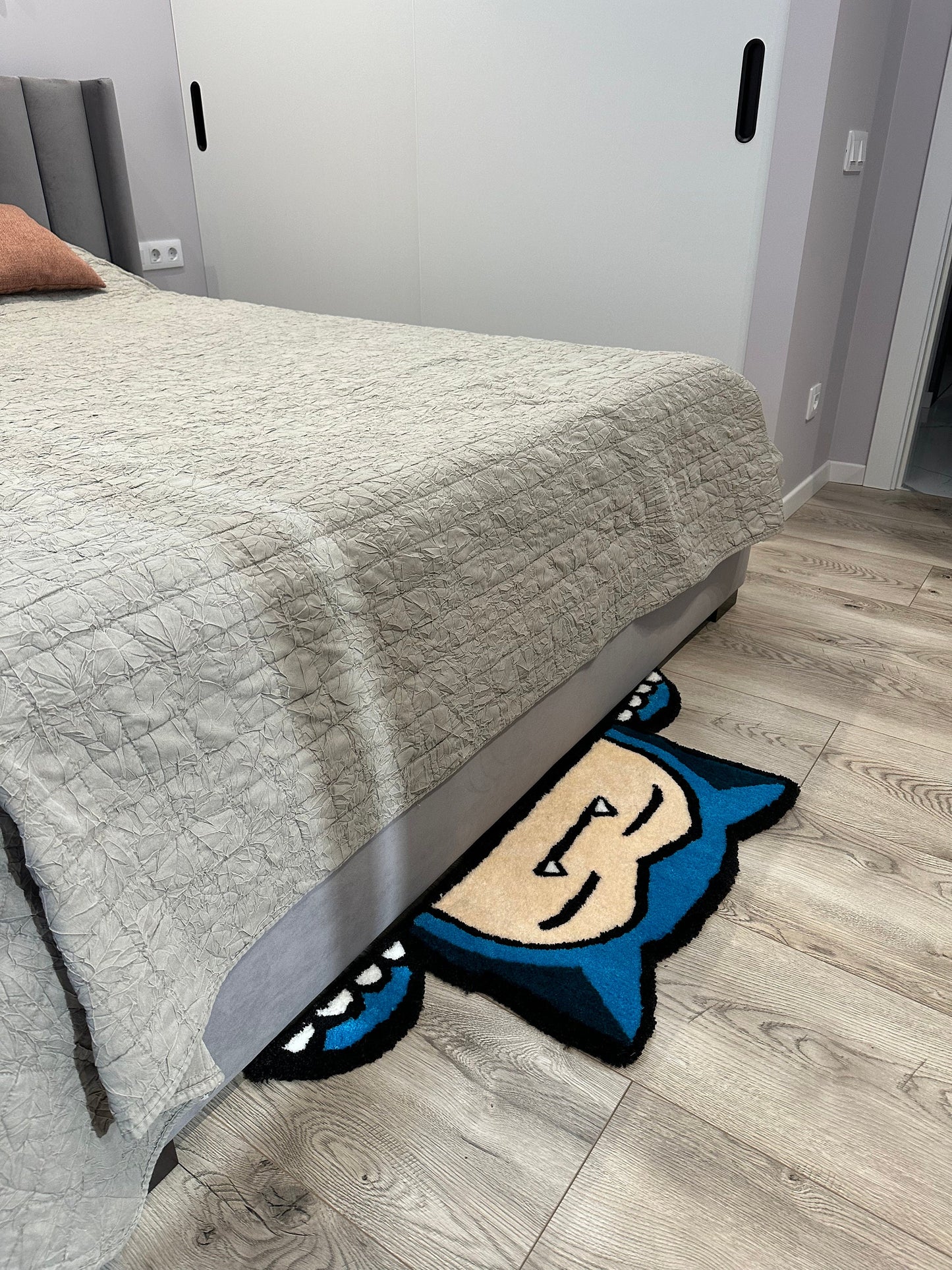 Snorlax Tufted Rug – Fluffy Handmade Custom Rug, Anime Room Decor, Cute Bedside Carpet, Gift for Lovers, Cozy Floor Mat