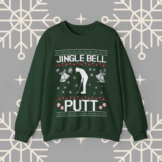 Jingle Bell Putt Christmas Golf Sweatshirt, Ugly Christmas , Golf Christmas Sweatshirt, Golf Christmas Gifts, Golf Holiday .