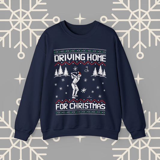 Golf Christmas Sweatshirt, Driving Home For Christmas Funny Golf , Ugly Christmas Jumper, Gift for Golfer
