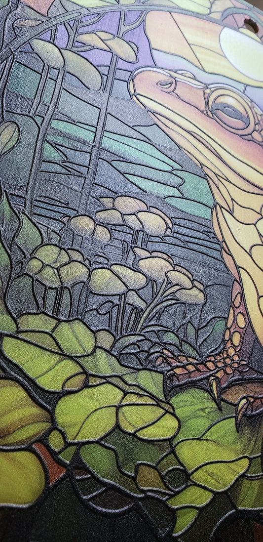 Forest Toad: Stained Glass Style Window Hanging