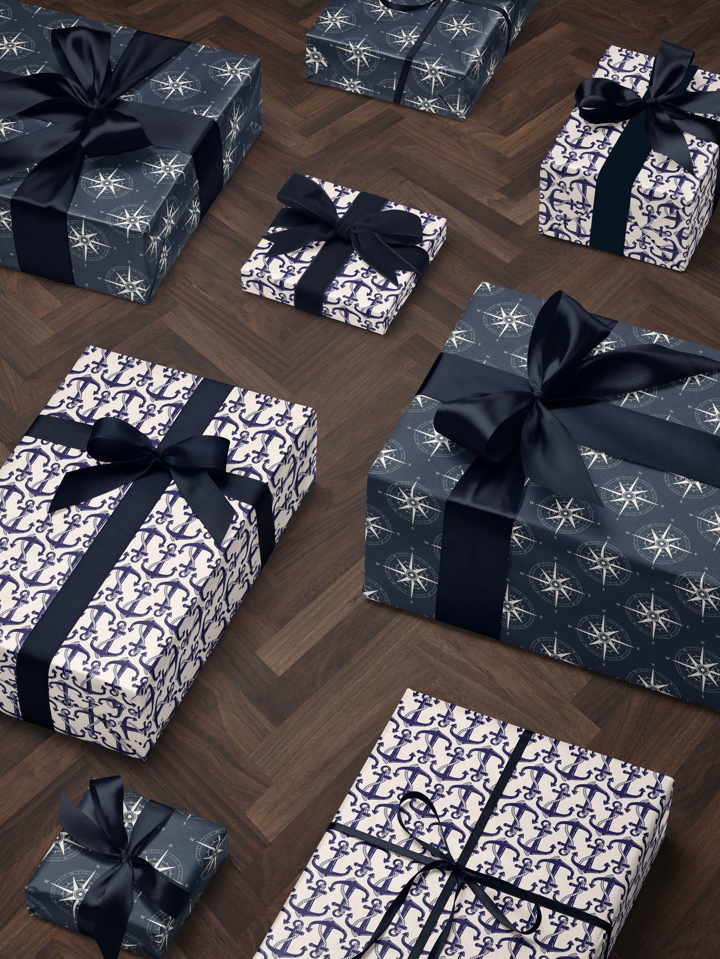 Anchor Gift Wrap Roll Nautical Birthday Party Coast Guard Gift Idea Nautical Wedding Gift US Navy Gift for Men Decoupage Paper Gift Wrap Dad
