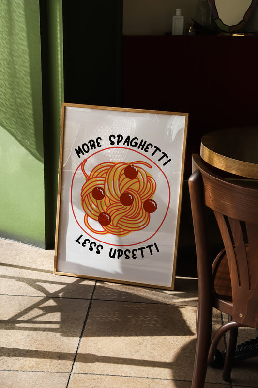 Spaghetti Print: Retro Kitchen Pasta Lover Art
