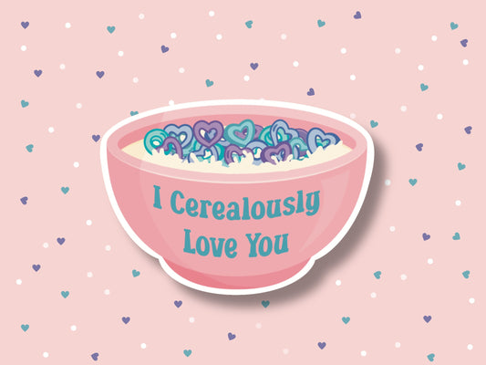 I Love You Sticker, Purple and Blue Cereal Sticker, Trendy Stickers, Laptop Decals, Cute Vinyl Stickers, Best Friend Sticker Gift