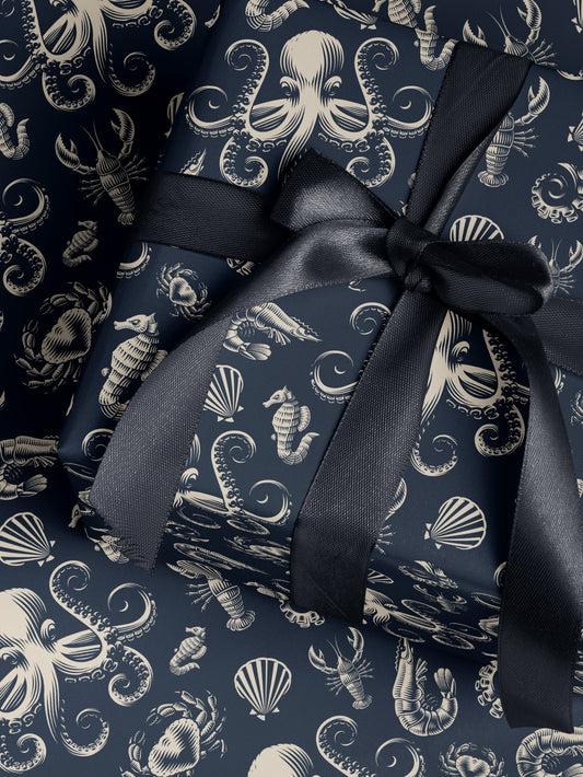 Octopus Gift Wrapping Paper Ocean Life Art Underwater Print Wrapping Paper Pattern Octopus Art Sea Life Gift Octopus Decor Scrapbook Paper