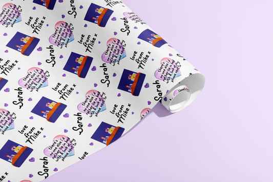 Personalised Valentines Gift Wrap, Wrapping Paper, Birthday, Your Name, Customised, Wedding, Party, Paper, Your Age, Anniversary, Recycle