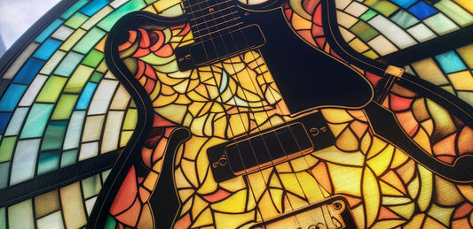 Guitar #1: Stained Glass Style Window Hanging