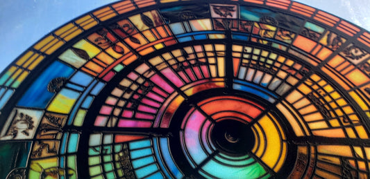 Concentric Circles: Stained Glass Style Window Hanging