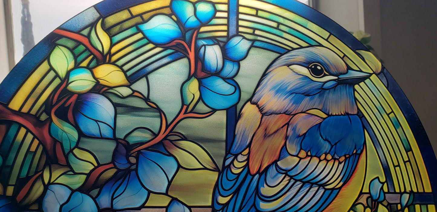 Bluebird: Stained Glass Style Window Hanging