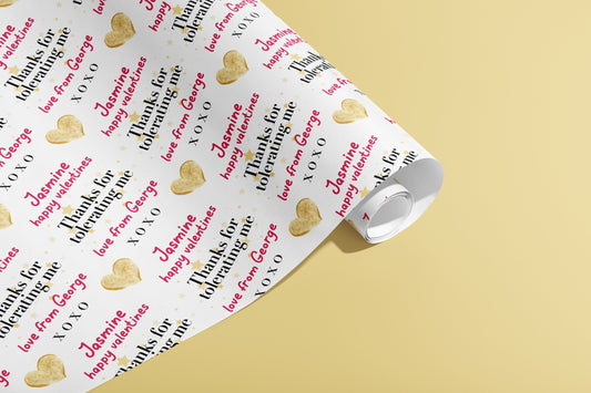 Personalised Gift Wrap, Valentines, Wrapping Paper, Birthday, Your Name, Customised, Wedding, Party, Paper, Your Age, Anniversary, Recycle