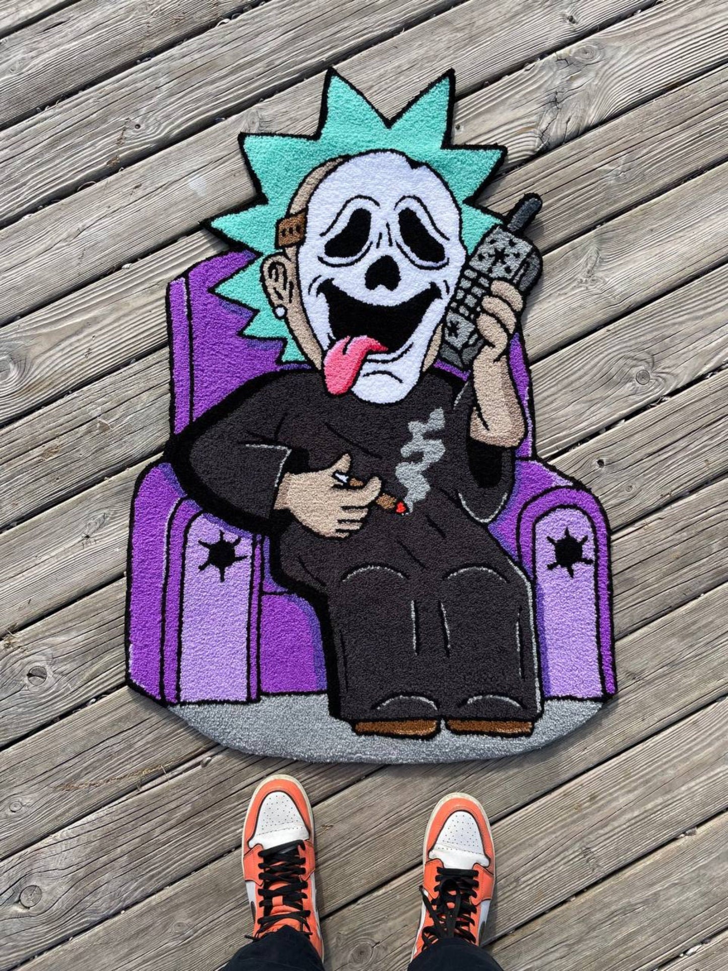 Scream Rick Handmade Tufted Rug: 3D Pop Art Carpet
