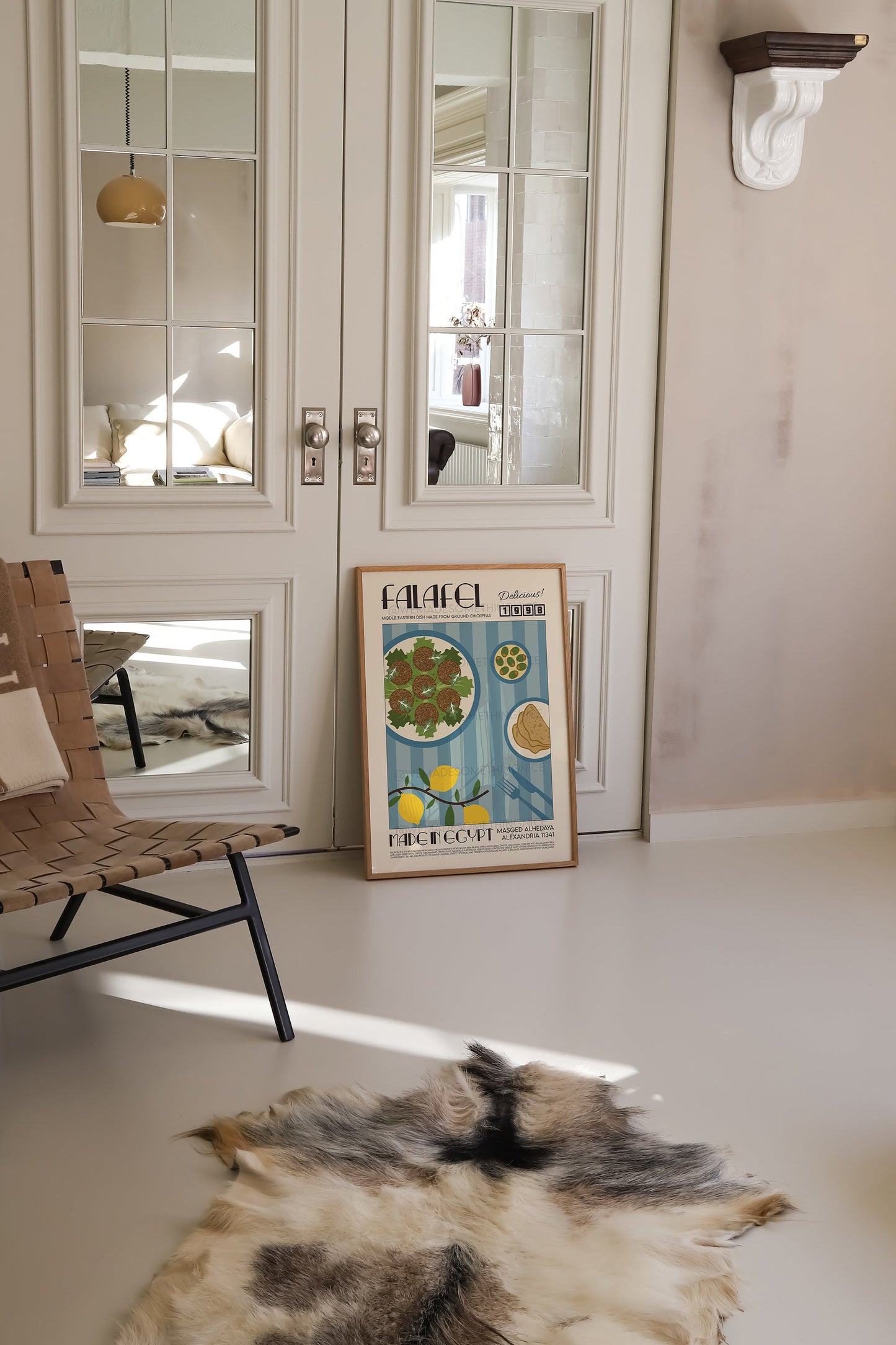 Falafel Print, Kitchen Art, Kitchen Poster, Kitchen Decor, Food Art, Mid Century Modern, Eat Sign, Housewarming, Food Poster