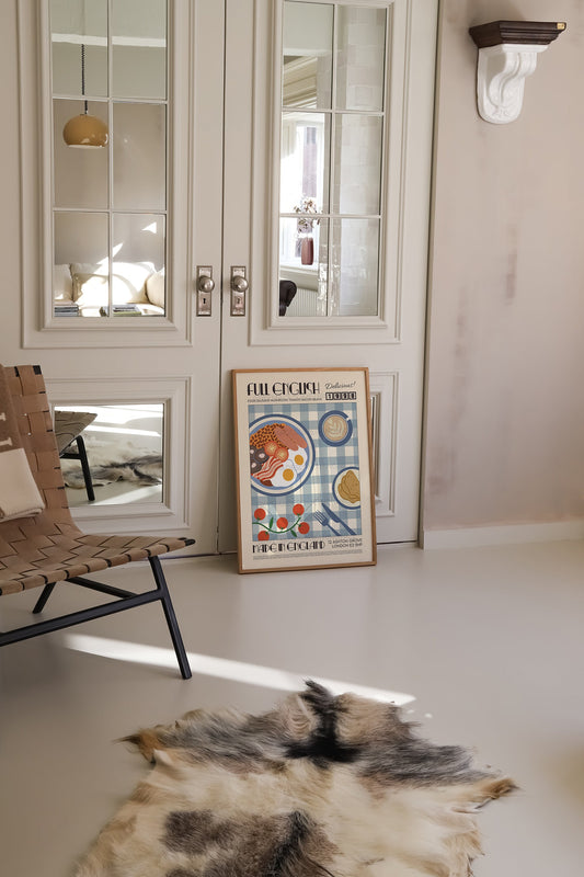 Full English Breakfast Poster, Kitchen Art, Kitchen Poster, Kitchen Print, Modern Kitchen Decor, Bar Art, Exhibition Poster, Retro Wall Art