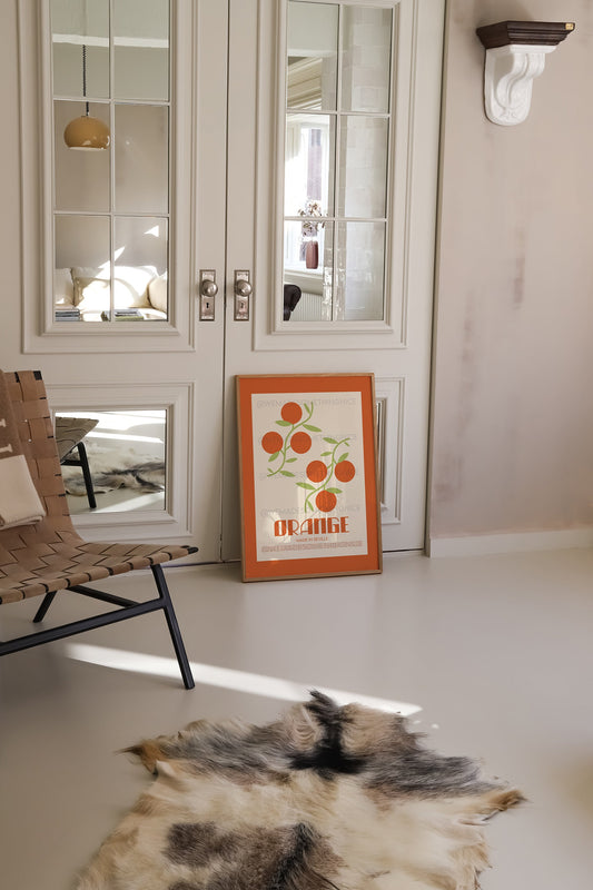 Orange Poster, Food Print, Modern Kitchen Decor, Food lover, Chef Print, Exhibition Poster, Retro Wall Art, Kitchen Art, Colourful Home Art
