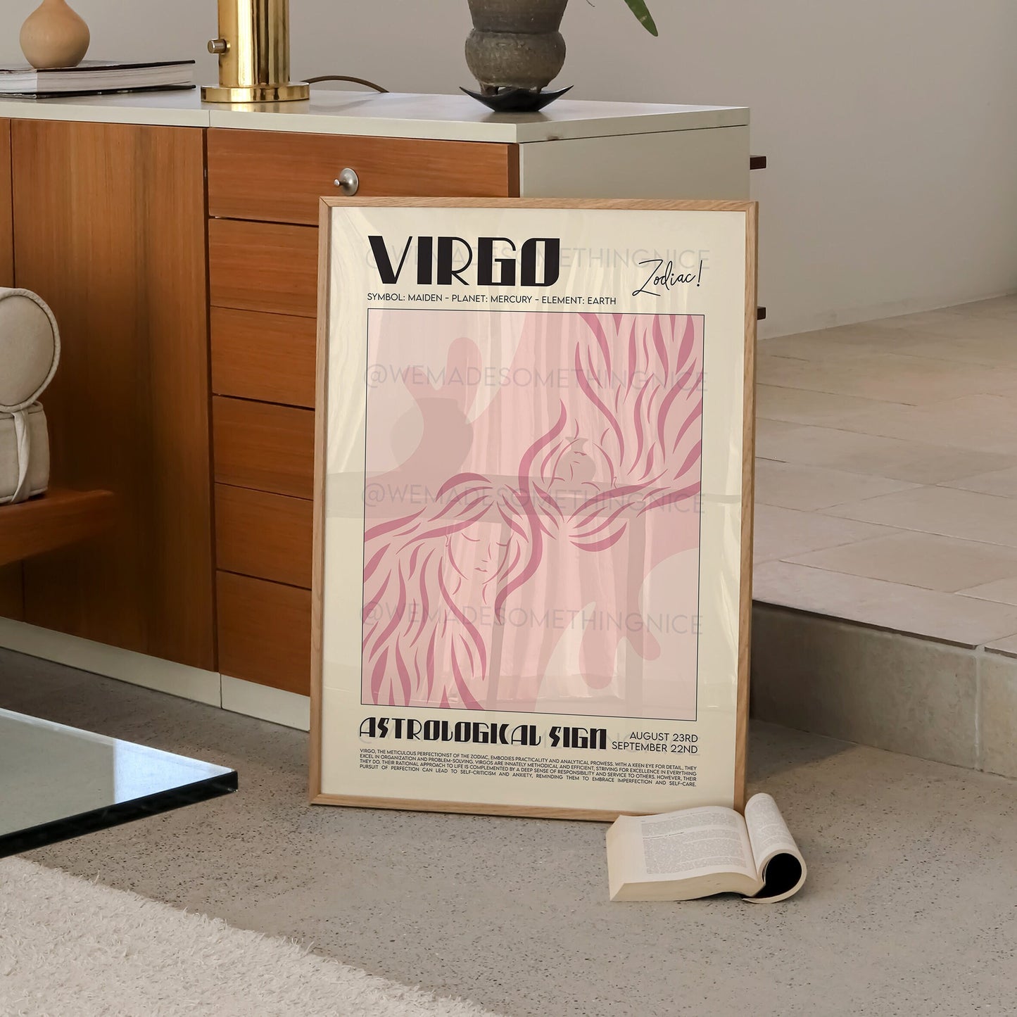 Virgo Poster, Horoscope Print, Horoscope Art, Astrological Wall Art, Illustration, Exhibition Poster, Zodiac Poster