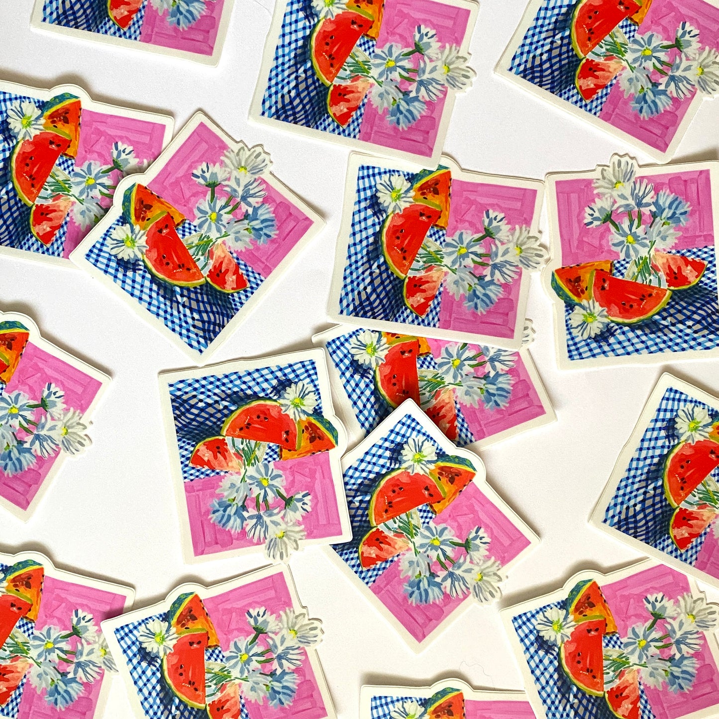 Watermelon Picnic | 3" Vinyl Sticker Decal | Waterproof Weatherproof | Watermelon Daisies