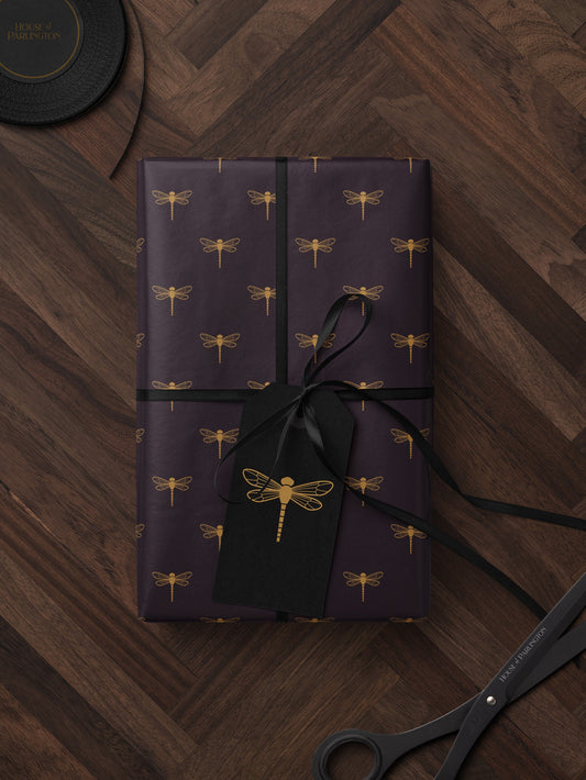 Dragonfly Gift Wrap Roll Wrapping Paper Print Dragonfly Gift for Her Bug Lover Elegant Gift Wrap Garden Lover Gift for Women Wedding Gift