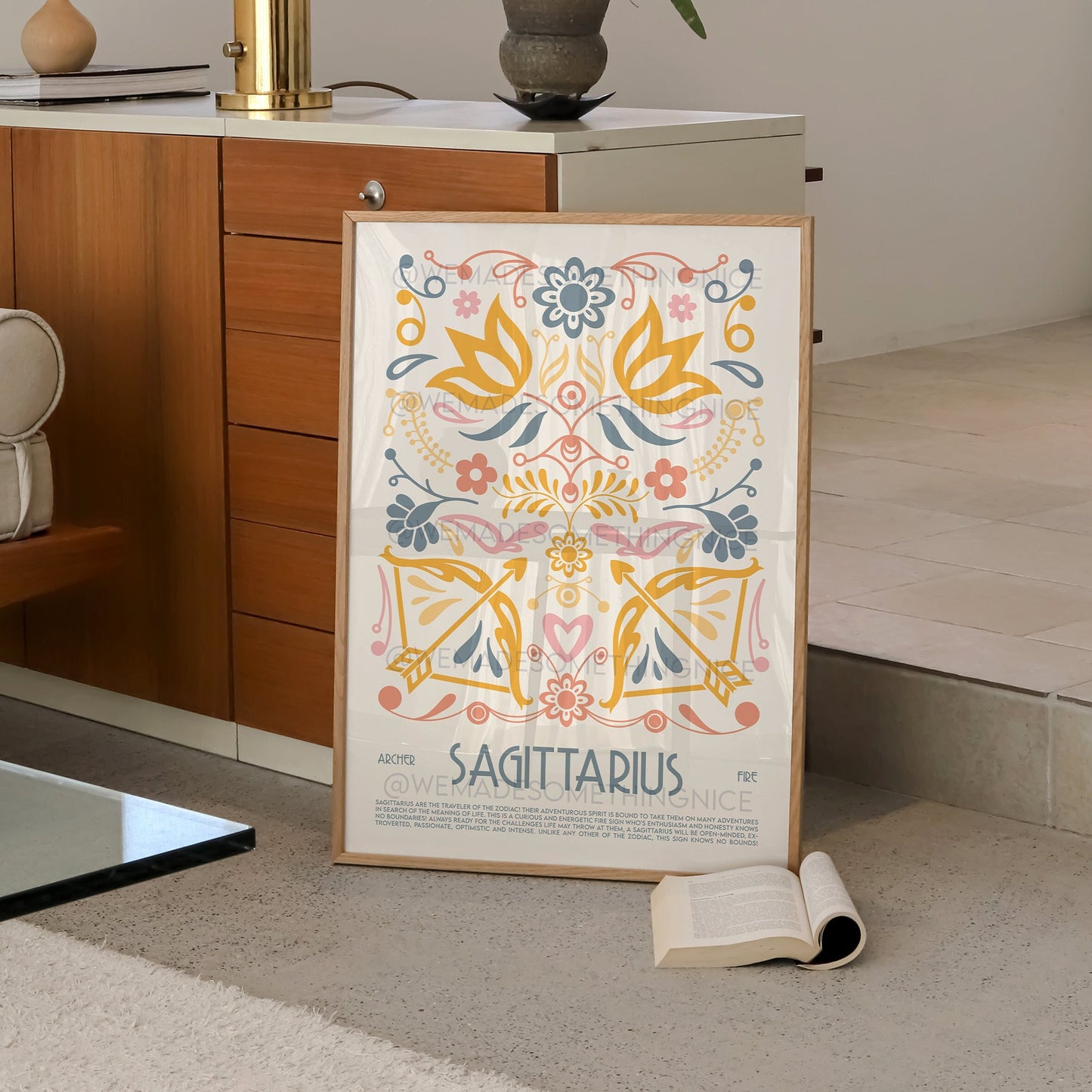 Sagittarius Poster, Horoscope Print, Astrological Wall Art, Exhibition Poster, Zodiac Poster, Birthday Present Housewarming, Boho Bedroom