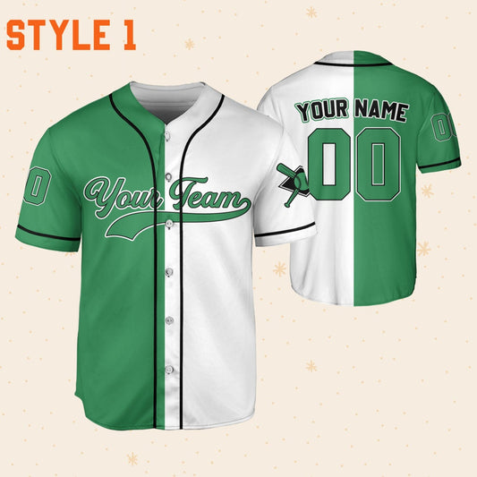 Personalized Team Name And Number Green Collection, Custom Name Baseball Jersey Custom Baseball Jersey Uniform Baseball Fans Baseball Lovers