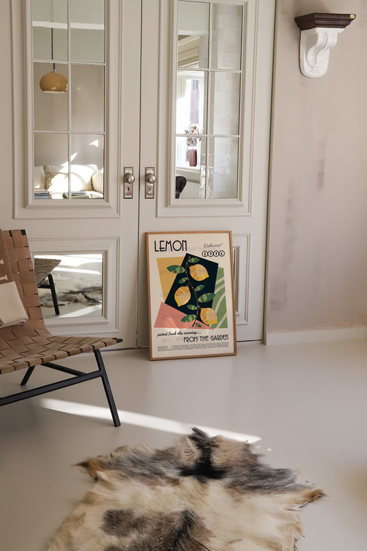 Lemon Poster, Kitchen Art, Kitchen Poster, Kitchen Wall Art, Retro Wall Art, Fruit Poster, Fruit Print, Food Art