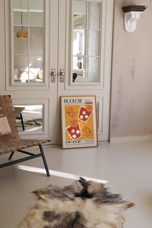 Negroni Print, Kitchen Poster, Kitchen Print, Negroni Poster, Kitchen Decor, Cocktail Poster, Mid Century Modern, Illustration