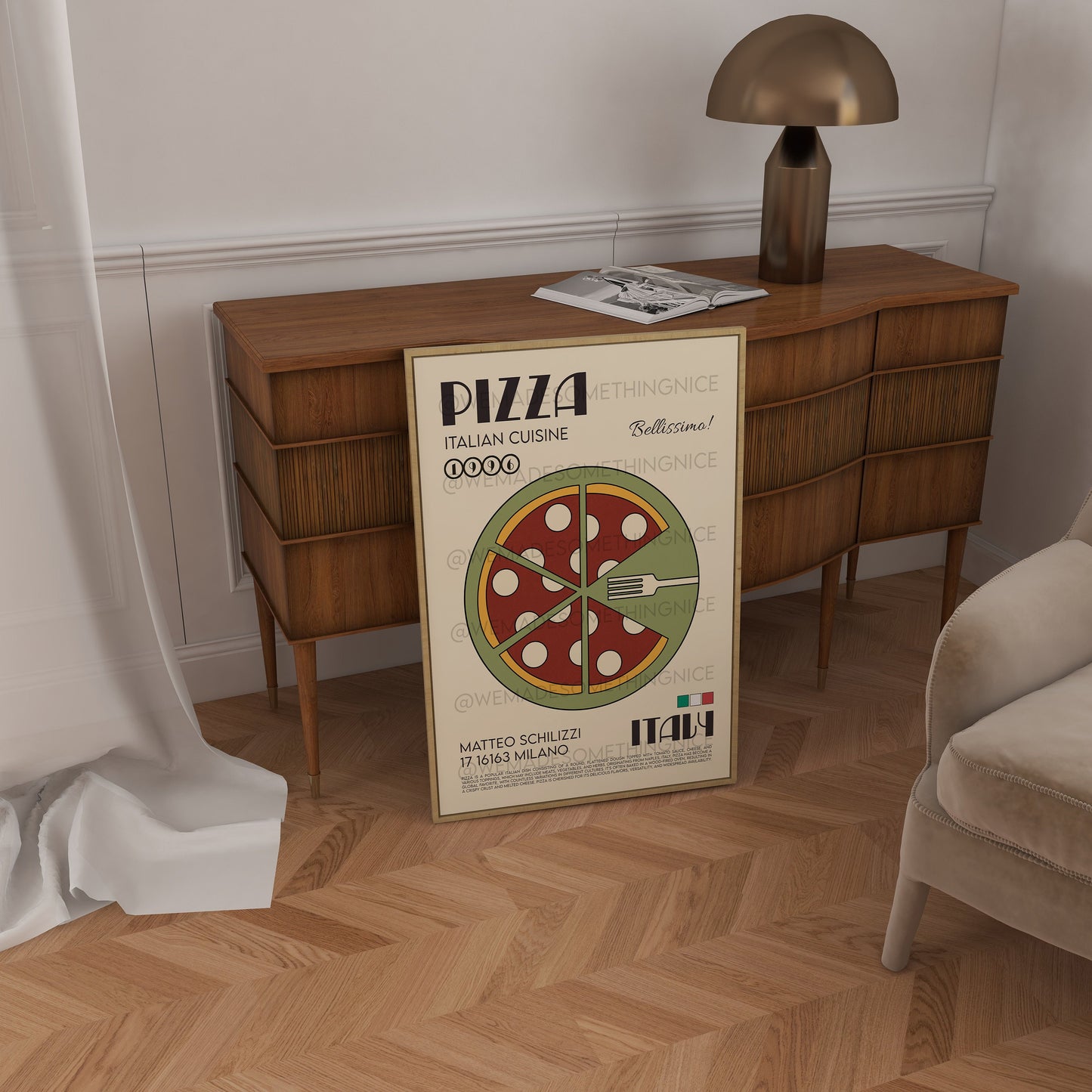 Pizza Print, Kitchen Art, Kitchen Poster, Kitchen Print, Italia Art, Food Poster, Food Print, Kitchen Decor, Food Art