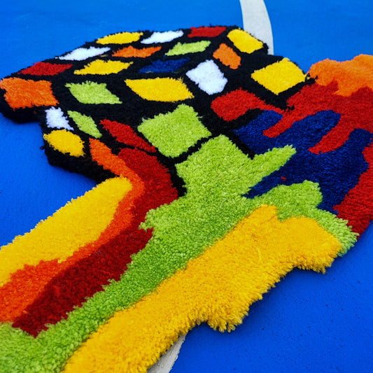 Rubik's Cube Rug,Game Decor,Irregular Rug,Handmade Gift,Colorful Rug,Cool Rugs,Game Rug,Tufted Rug,Handmade Rug,Custom Rug,Area Rug