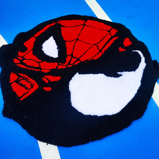 Spiderman and Venom Rug,Marvel Rug,Tufted Rug,Nursery Rug,Area Rug,Movie Decor,Round Rug,Custom Rug,Gift for Her,Colorful Rug,Cool Rugs