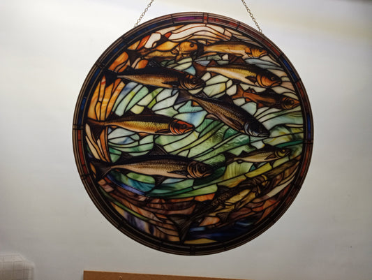 Steelhead Trout: Stained Glass Style Window Hanging