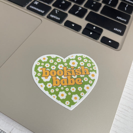 Bookish Babe Spring Summer heart sticker, book stickers, kindle, laptop, bookstagram, spicy romance, smut stickers, bookish sticker