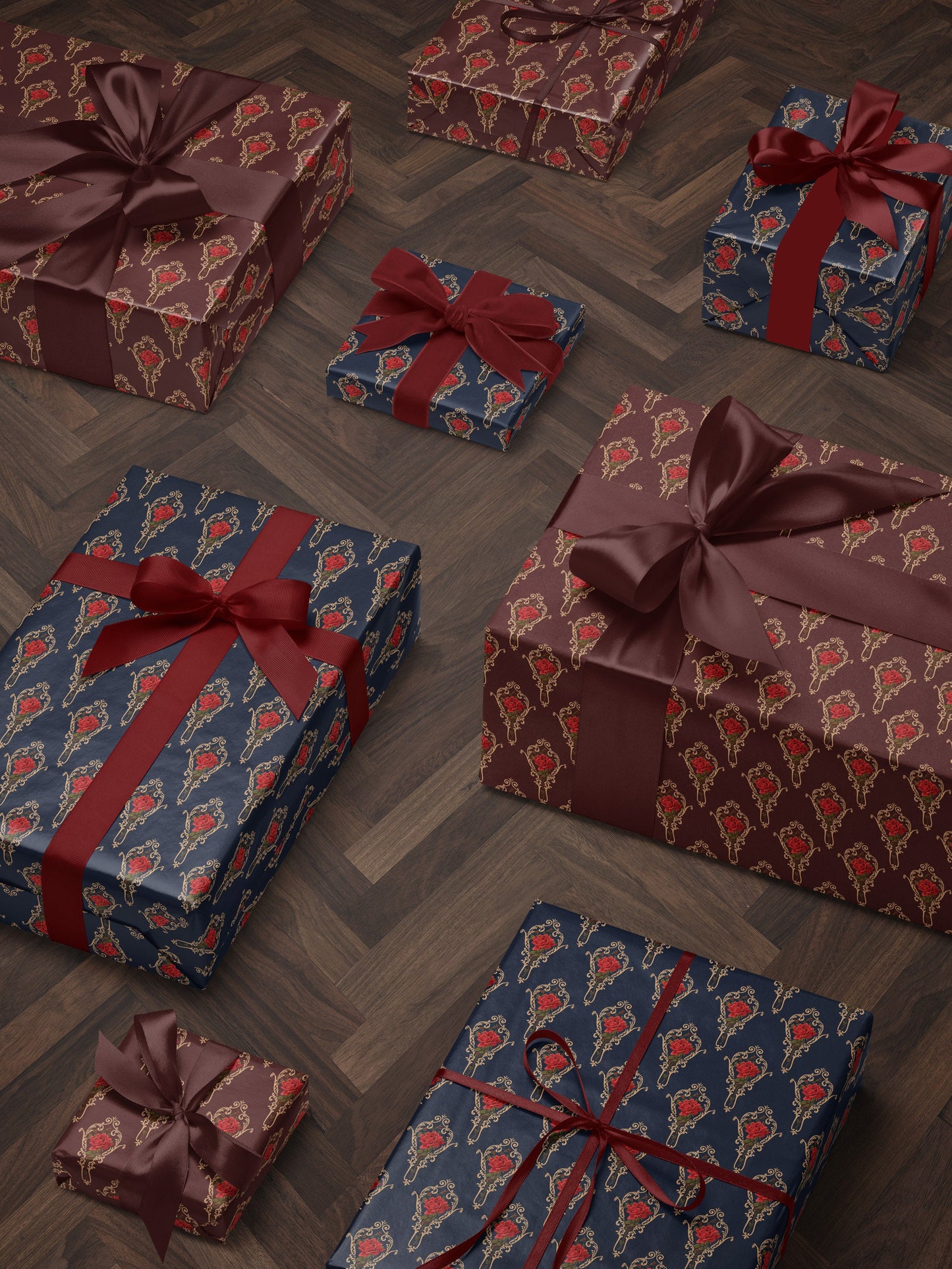 Flower Wrapping Paper Elegant Gift Wrap for Wedding Gift Wrapping Paper Birthday Classic Wrapping Paper Baby Shower Gift Wrap Rose Print