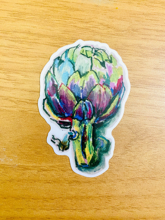 Artichoke Veggies | Vinyl Sticker Decal | Waterproof Weatherproof | Vegetarian Vegan Sticker