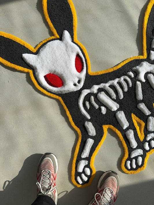Skeleton tufted rug,3d skull rug, handmade tufted custom rug, living room decor rug, bedroom carpet, area carpet