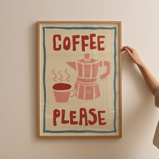 Coffee Poster, Kitchen Art, Kitchen Print, Kitchen Poster, Bar Cart Print, Trendy Wall Art, Retro Wall Art, Coffee Print