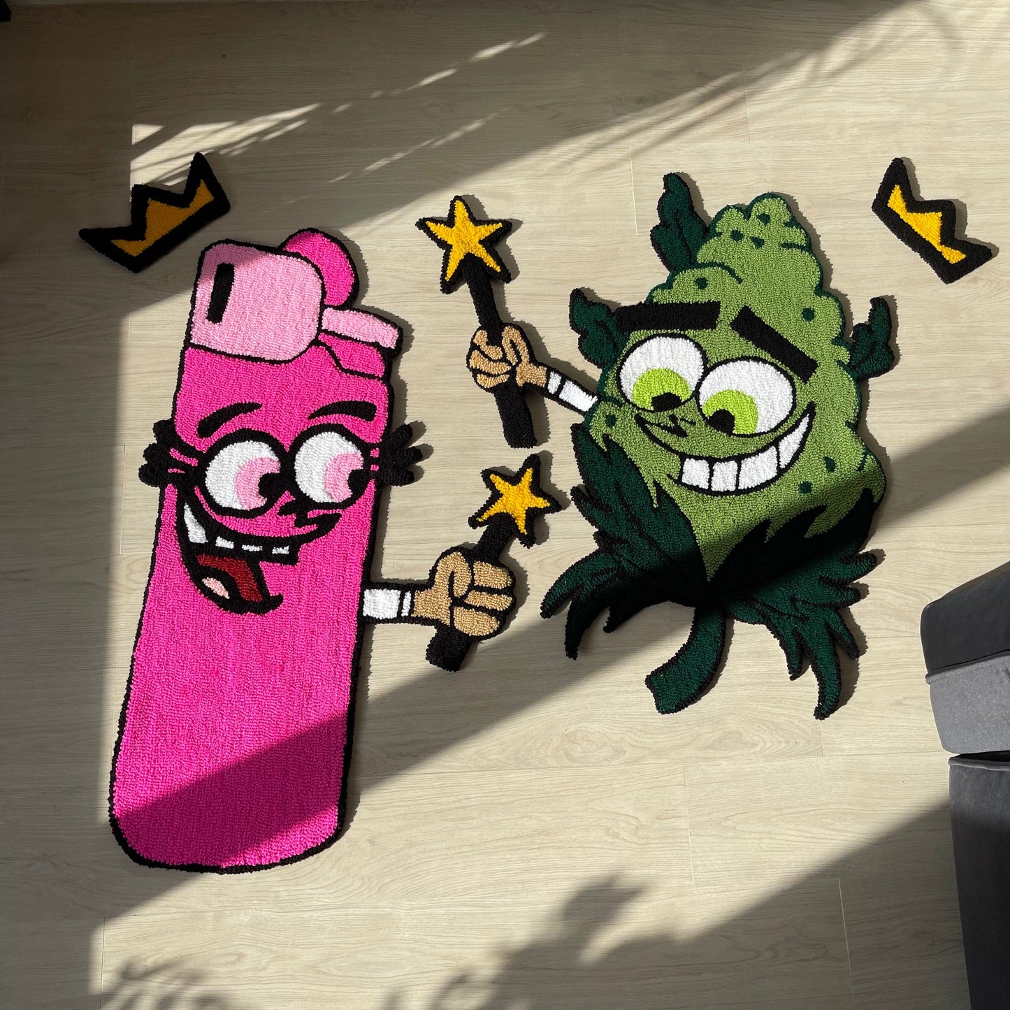 Custom Cartoon Rugs: "Lighter and Cone" Acrylic Tufted Design