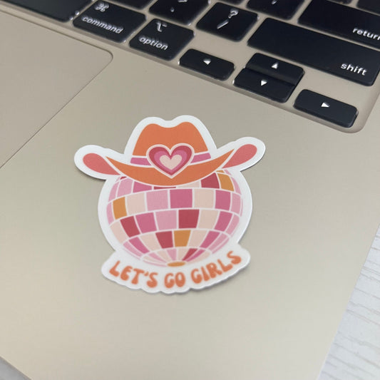 Let’s Go Girls Disco ball sticker, book stickers, kindle, laptop, bookstagram,waterproof, spicy romance, bookish sticker, spring, cowboy