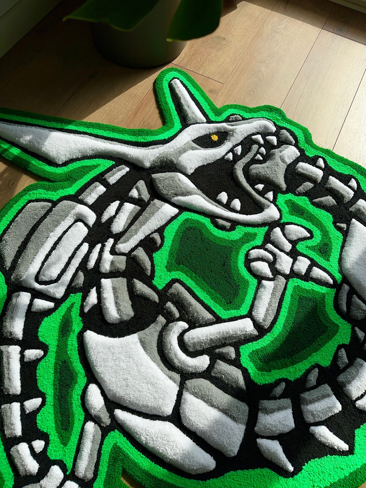 Skeleton tufted rug,3d skull rug, handmade tufted custom rug, living room decor rug, bedroom carpet, area carpet