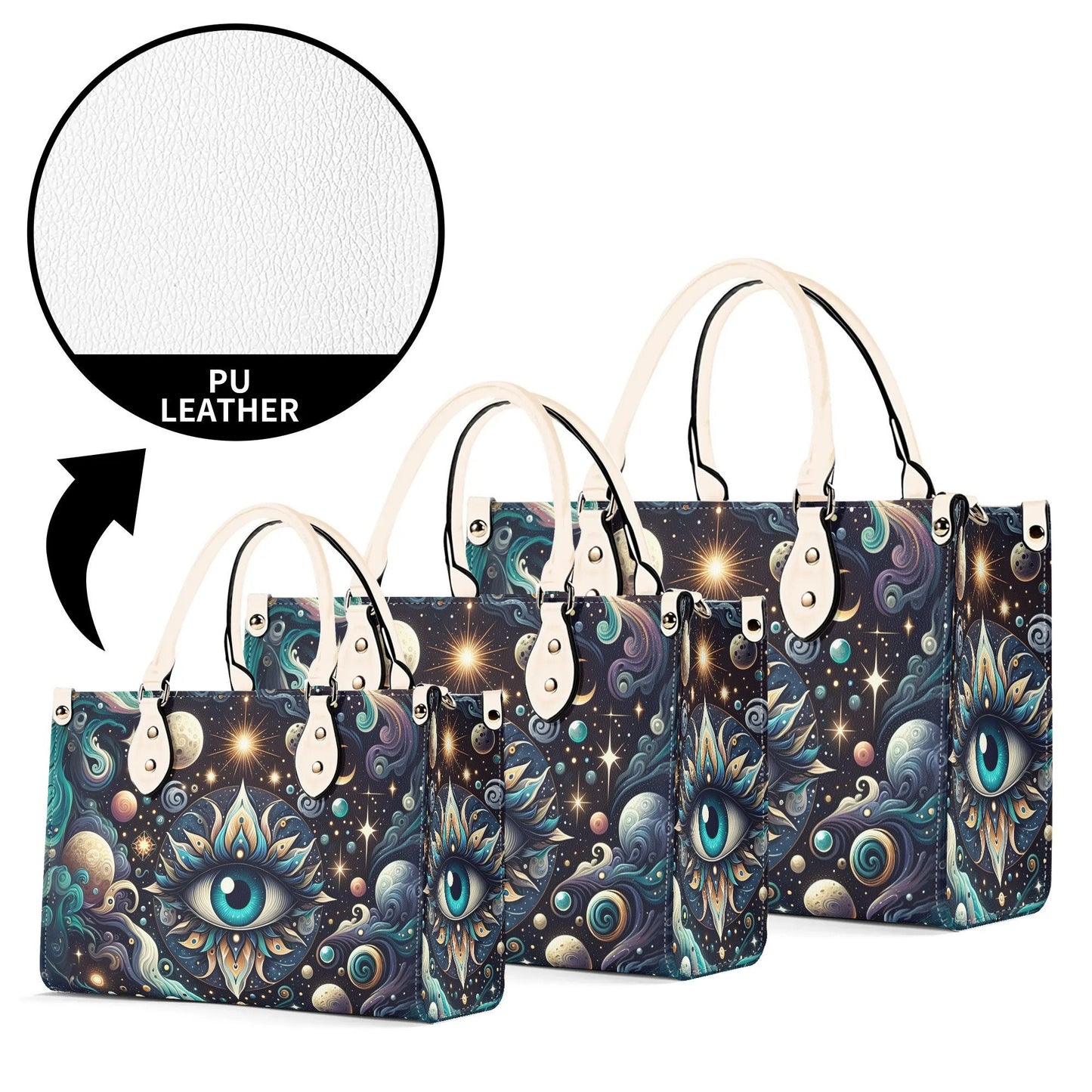 Third Eye Mystical Handbag. Trendy Handbag, Waterproof PU Leather Handbag, Top Handle Vegan Leather, Crossbody, Shoulder bag