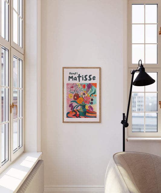 Henri Matisse Inspired Print with Frame, Artful Matisse Framed Poster, Matisse Art Print Livingroom Wall Art, Gallery Wall, Printed Matisse